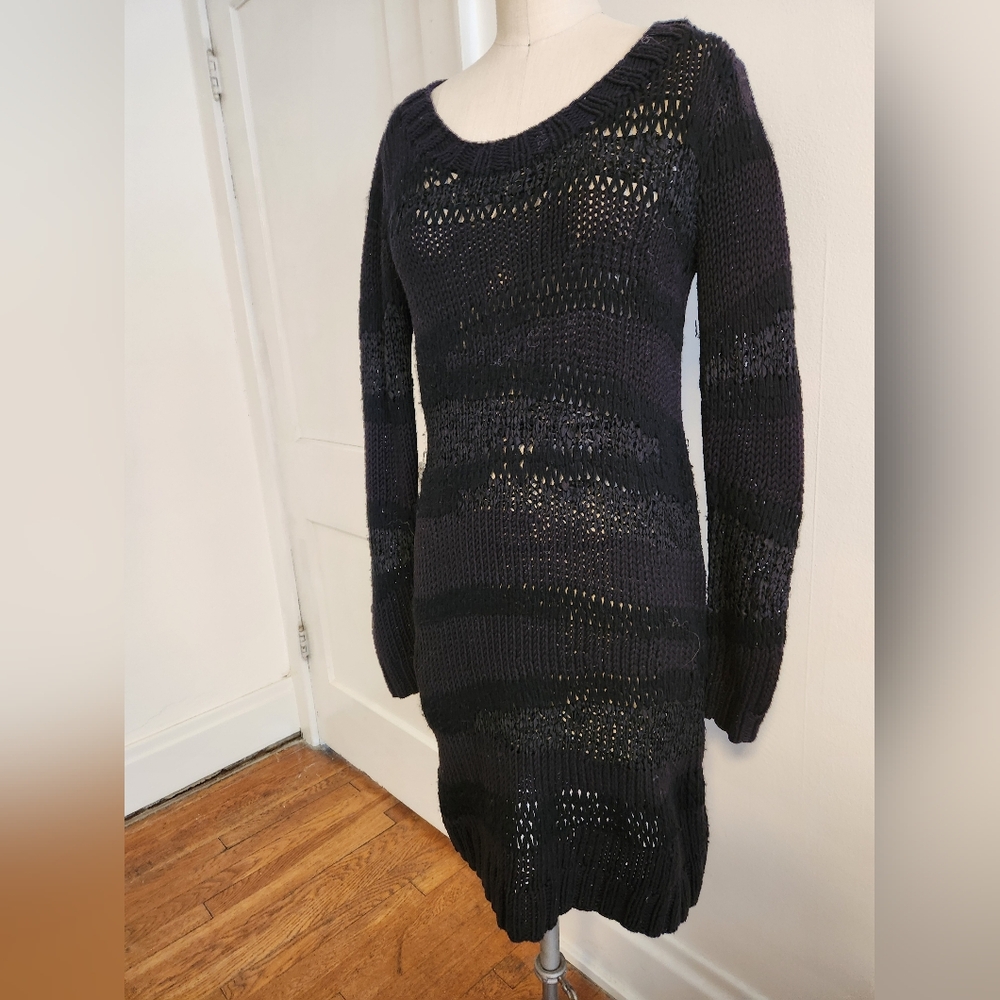 Hand Knit Allsaints Black Sweater Dress Size 4-6
